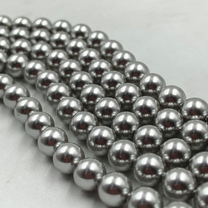 Austria Swarovski Crystal Light Grey Pearl Beads 5810 Round 6mm 8mm - BeadsBoatInc