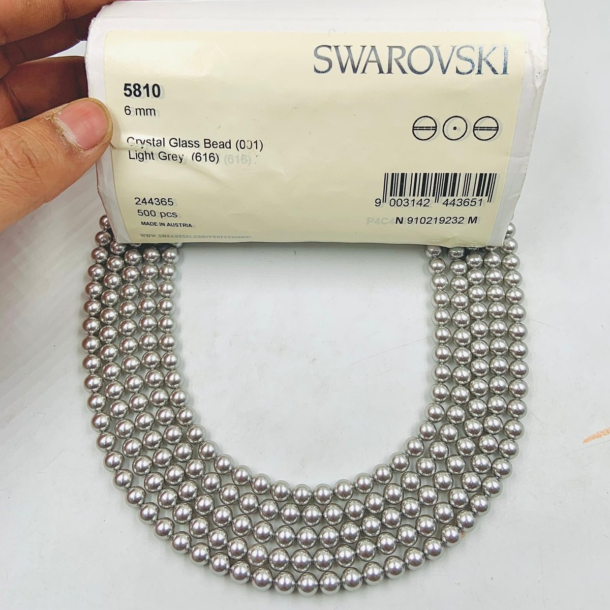 Austria Swarovski Crystal Light Grey Pearl Beads 5810 Round 6mm 8mm - BeadsBoatInc