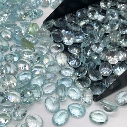 Natural Aquamarine Faceted Cut Gemstone Oval Shape Cabochon Aquamarine Cut for jewelry making Semi Precious Aquamarine CutStone gift for her