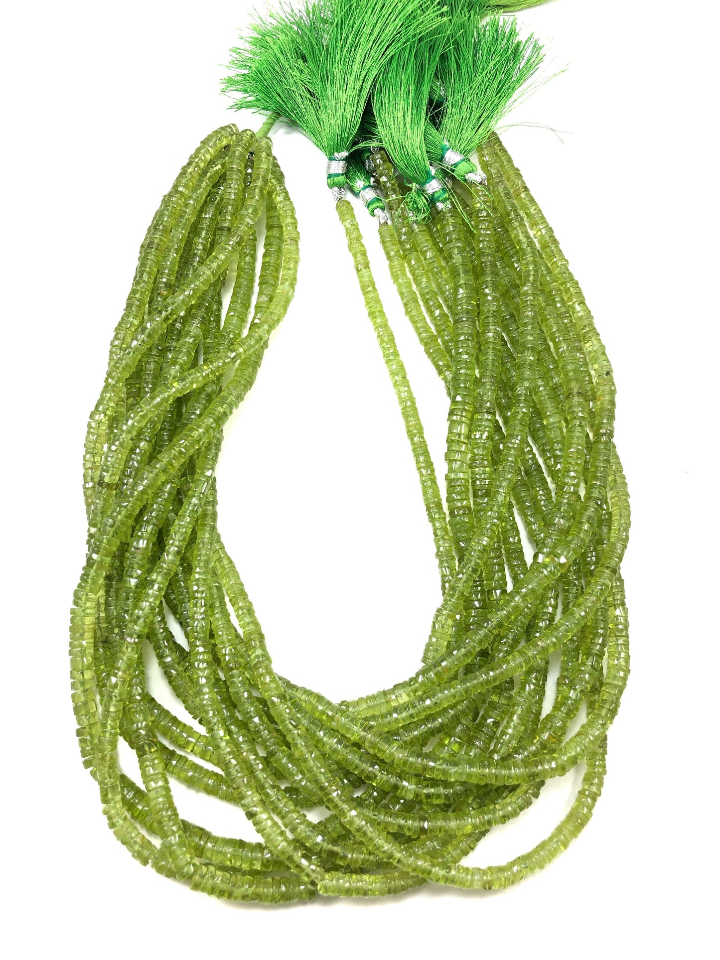 Natural Peridot Smooth Tyre , Peridot heishi Beads Gemstone beads , AAA Quality Beads Wheel/ Heishi shape 3.50mm -6mm SKU- BBI502