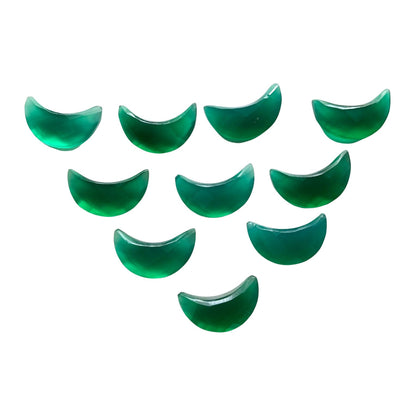 2 Pieces Natural Green Onyx gemstone, Crescent moon shape gemstone, carving gemstone, natural gemstone, moon shape gemstone, size 7x16 mm