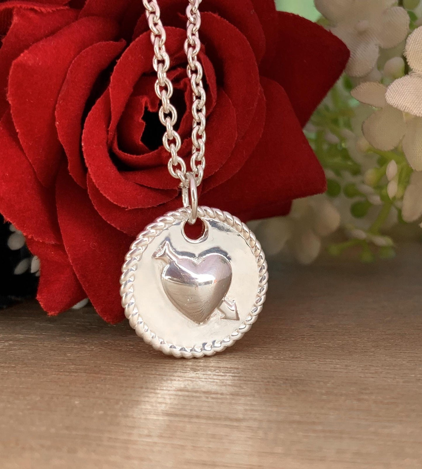 Custom Name Necklace with Heart Pendant – Silver & Gold Vermeil Gift for Her