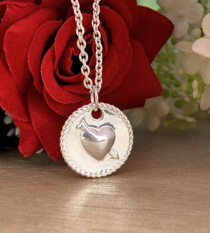 Custom Name Necklace with Heart Pendant – Silver & Gold Vermeil Gift for Her