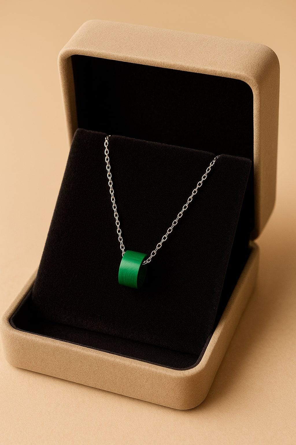 Natural Malachite Circle Pendant ~ Necklace in 925 Sterling Silver ~ Round Malachite Pendant Necklace ~ Green Malachite Jewelry for women
