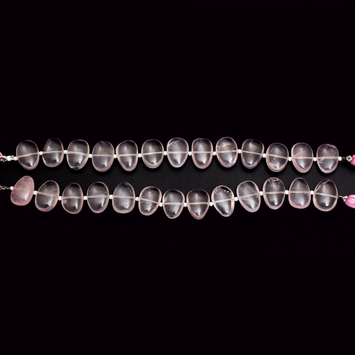 10 Pcs Natural Rose Quartz Smooth Cloud Beads Soft Pink Love oval Gemstone Strand for Necklace/Bracelet Loose Gemstone Beads for Jewelry