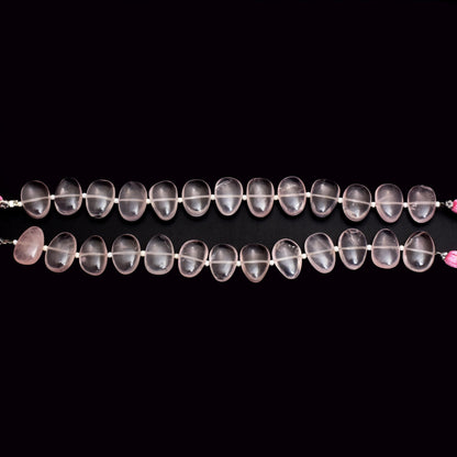 10 Pcs Natural Rose Quartz Smooth Cloud Beads Soft Pink Love oval Gemstone Strand for Necklace/Bracelet Loose Gemstone Beads for Jewelry