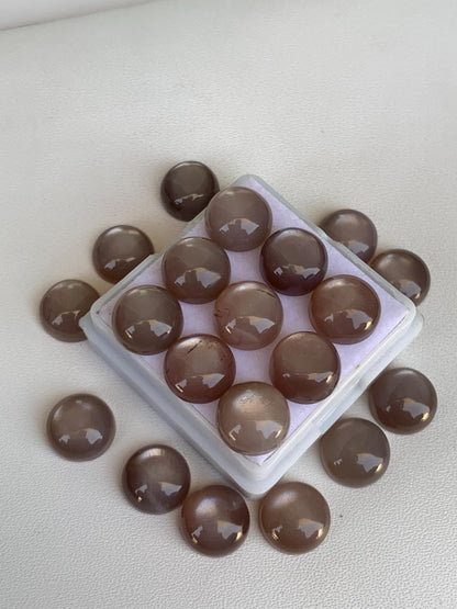 Natural Chocolate Moonstone Smooth Round Gemstone Cabochon, CALIBRATED Loose Stone Cab, Round Jewelry Making Cabochon Semi Precious Cabochon