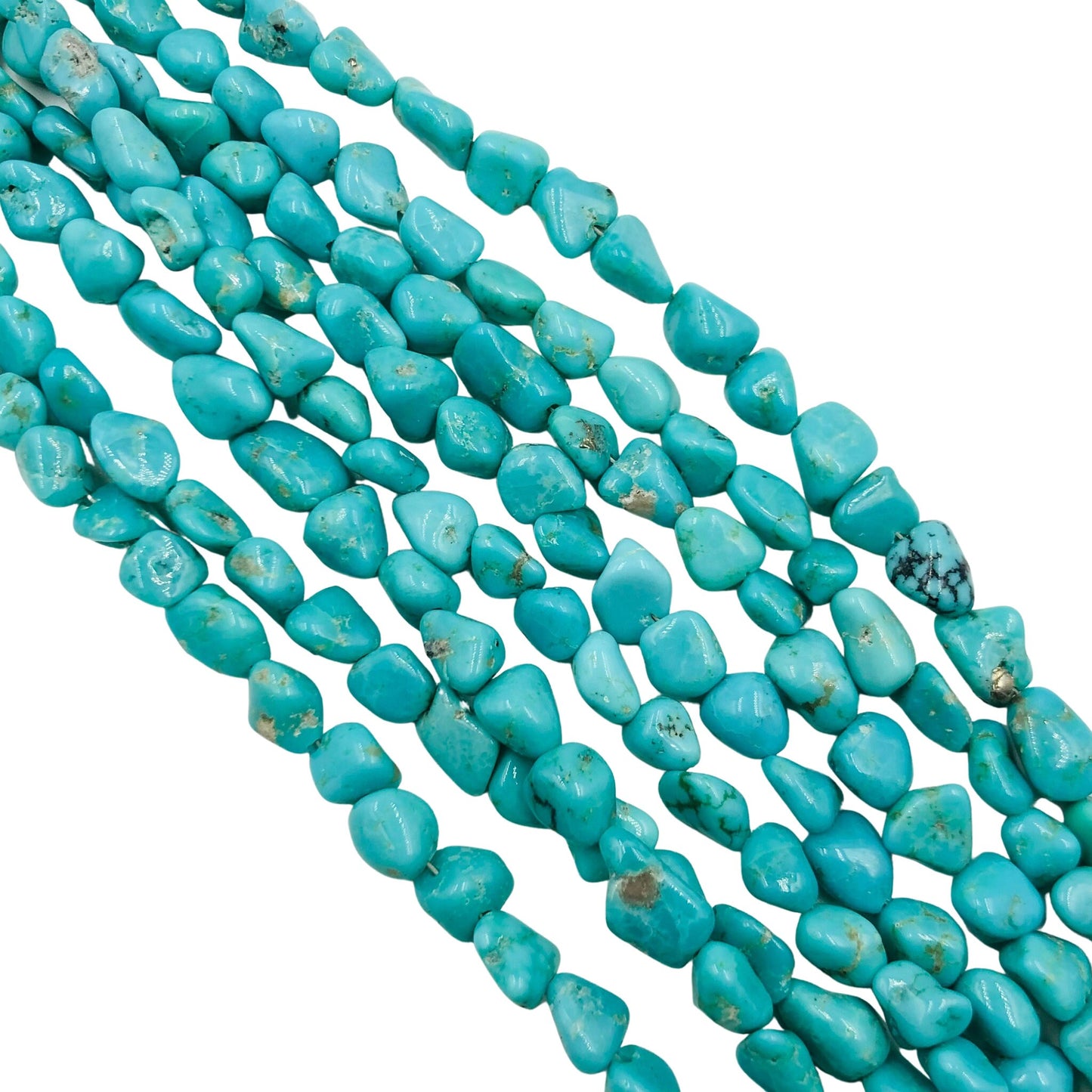 Natural Arizona Turquoise Smooth Nugget Tumble Beads
