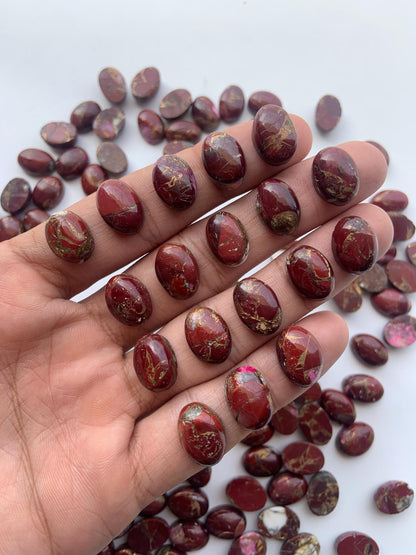 Natural Oyster Copper turquoise Smooth Cabochon Gemstone Oval Shape Cabochon for jewelry Semi Precious Cabochon for Rings Size 10x14mm