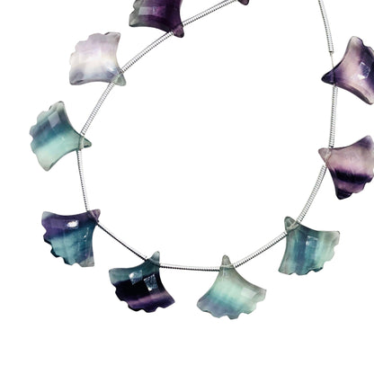 10 Pieces Natural Multi Fluorite Faceted Tree Shape Gemstone, Size 13x15mm, Hand Carved Fancy Shape Briolette, Jewelry Making, SKU-BBI705