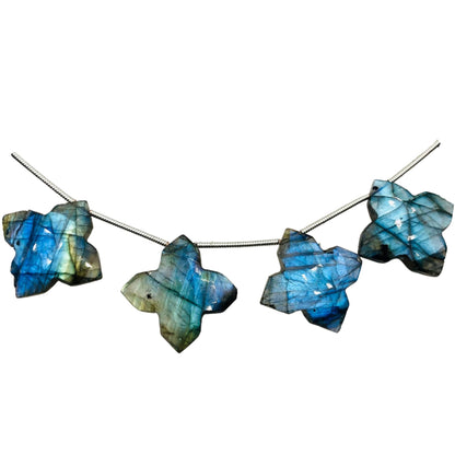 Natural Labradorite Fancy Star Beads - Faceted Gemstone Briolette 10 Pcs
