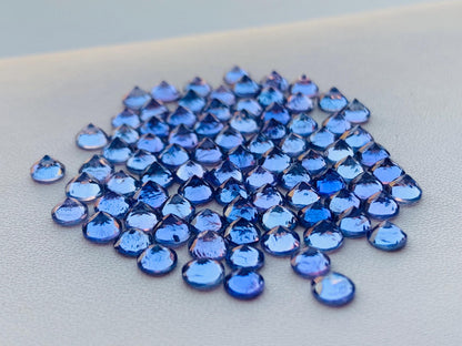Natural Tanzanite Faceted Round Shape Cut Stone CALIBRATED Loose Stone Cut Round Jewelry Making Semi Precious Stone For ring, gift for her