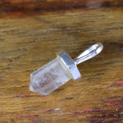 Rainbow moonstone pendant, Crystal Pencil Necklace, Dainty Silver Necklace For Her, Birthstone Pendant, Minimalist Pendant, P-0003