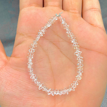 Clear White Herkimer Diamond Quartz Nuggets, Natural Double Terminated Clear Quartz Crystals- Small Herkimer Rough Stone SKU- BBI860