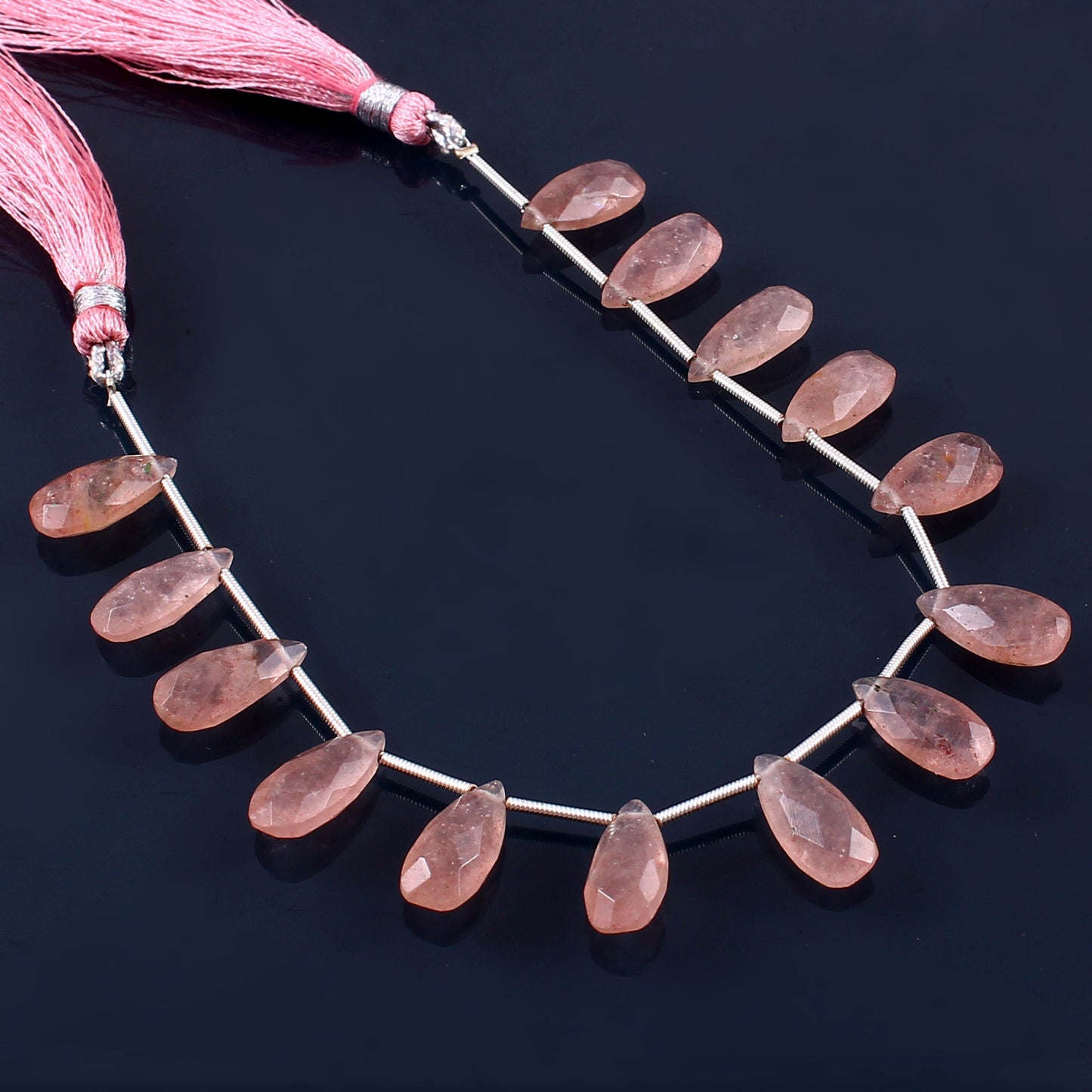 7x15mm Natural Red Red Strawberry Gemstone - Pear Beaded Necklace - Handmade Faceted Red Strawberry Gemstone Necklace BBI891