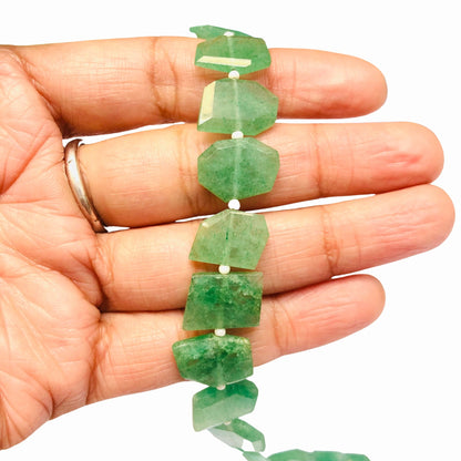 Natural Green Strawberry Fancy Shape Slice Gemstone Beads, Faceted Gemstone Briolette, Flat Chip beads, Size -9X11mm to 10X13mm