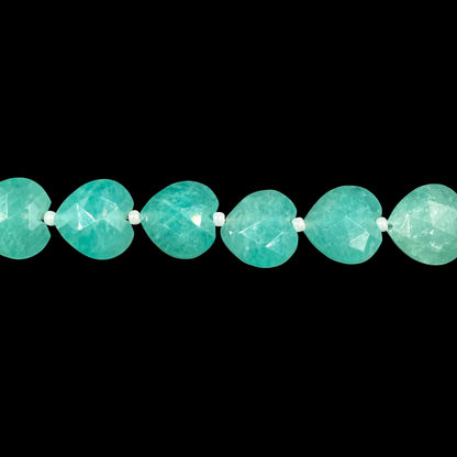 20 pcs Natural Amazonite Carved Heart Shape Gemstone Briolette Beads | Beads For Jewelry | Wholesale Gemstone Beads BBI325