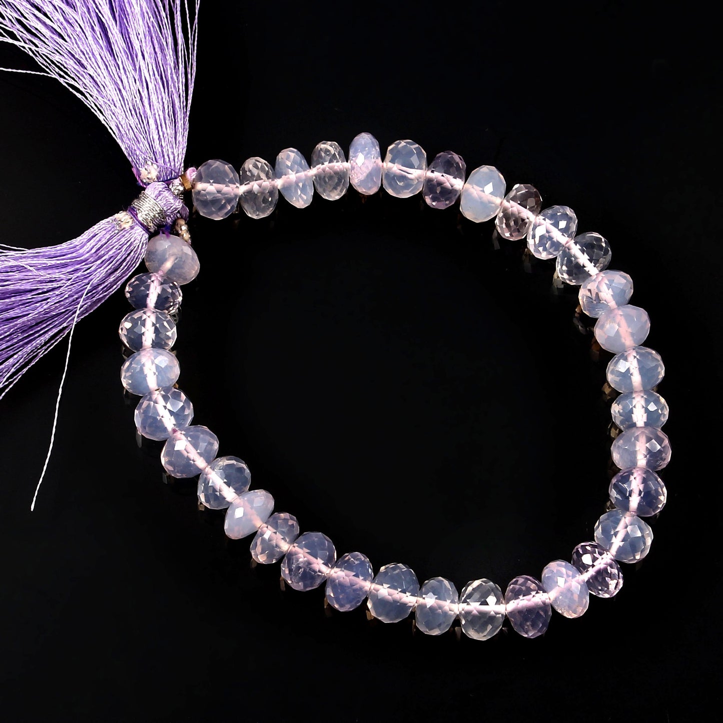 9.5x10mm Purple Lavendra Quartz Gemstone, Natural Rondelle Beaded Necklace Gift For Her, Faceted Quartz Gemstone Necklace BBI662