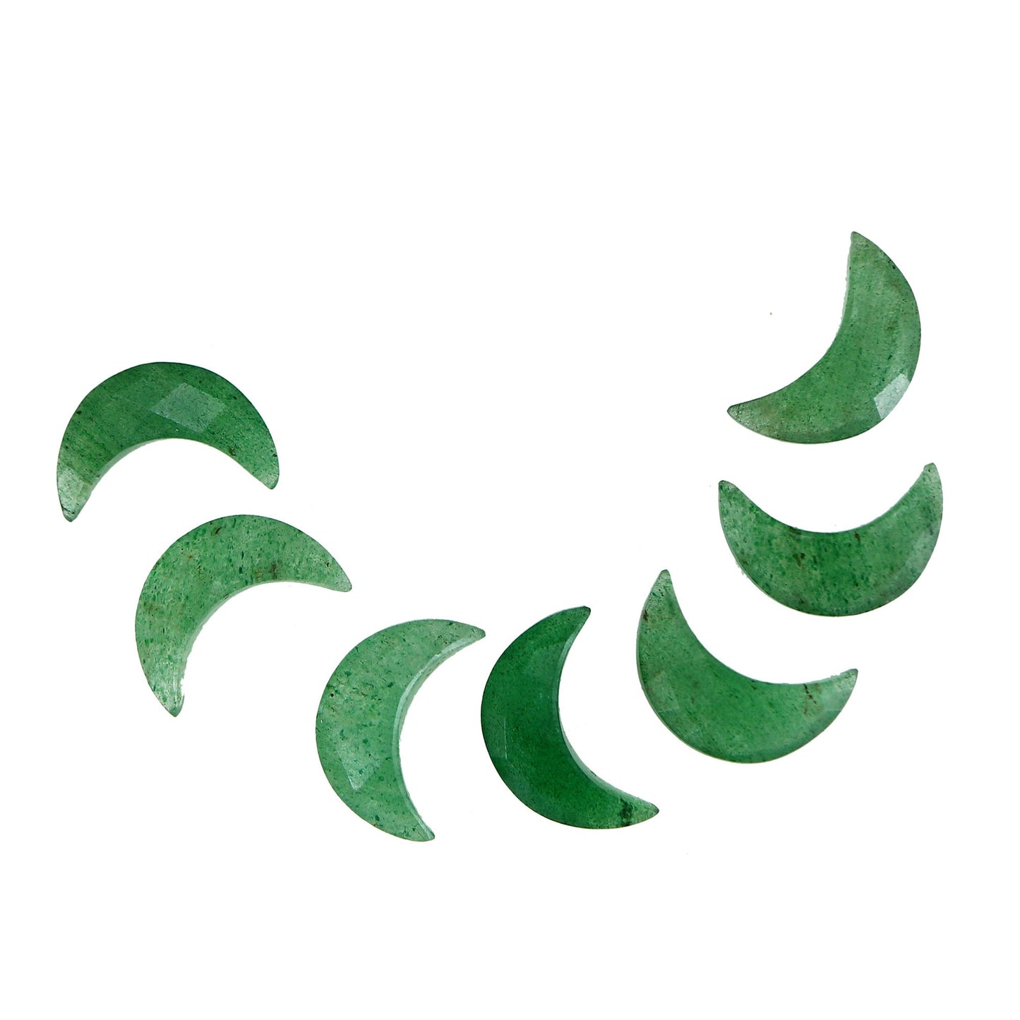 16 Pieces Natural Green strawberry quartz, Crescent moon shape gemstone, carving gemstone, natural gemstone,moon shape gemstone, size 7x18mm