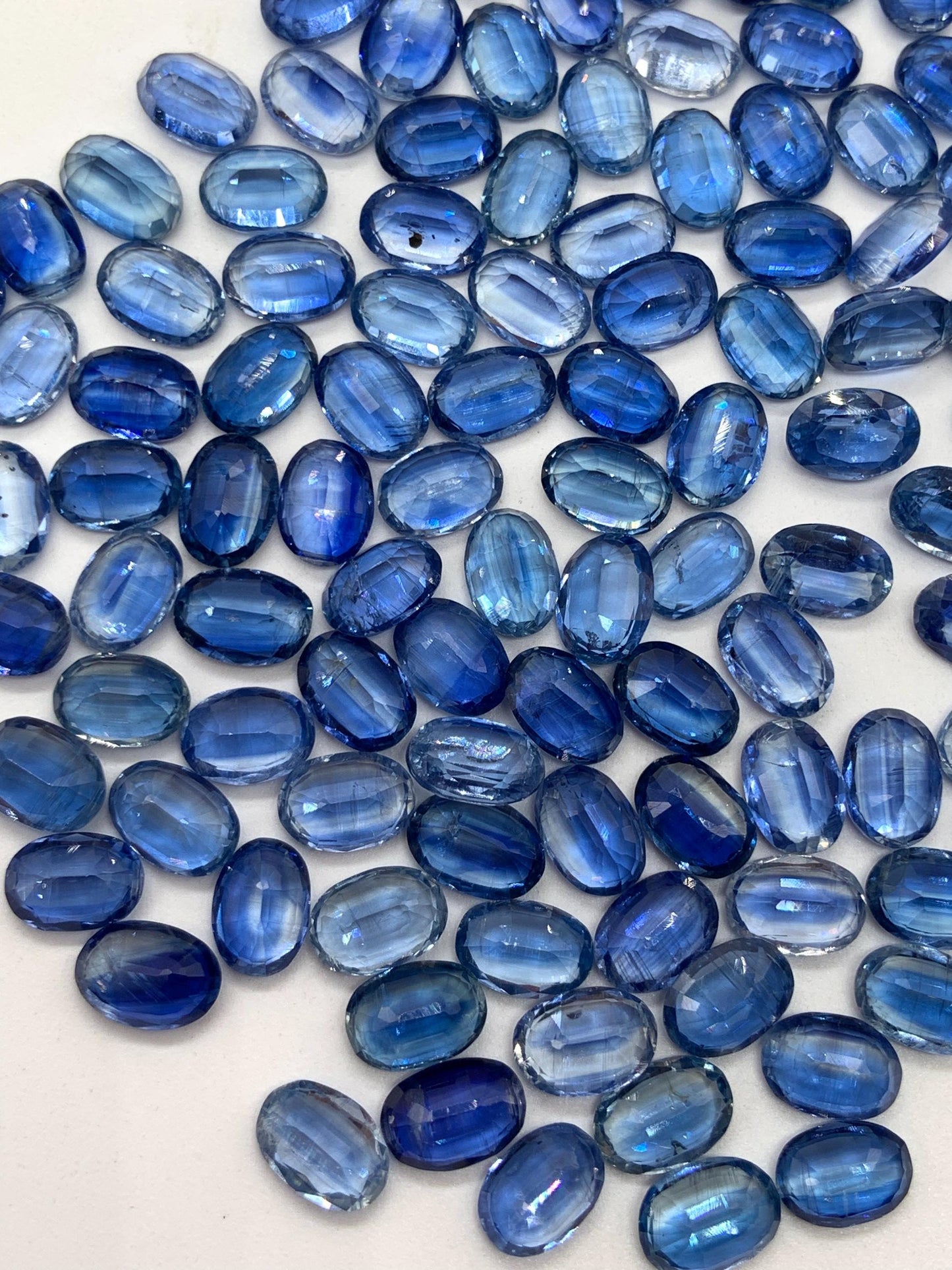 Natural kyanite Faceted Cut Gemstone Oval Shape Cabochon Kyanite Cut for jewelry making Semi Precious Blue Kyanite Stone gift for her