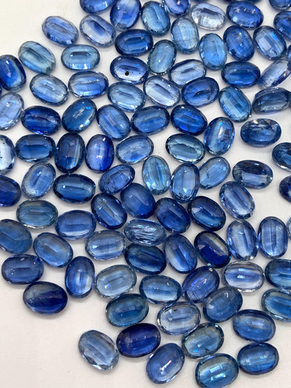 Natural kyanite Faceted Cut Gemstone Oval Shape Cabochon Kyanite Cut for jewelry making Semi Precious Blue Kyanite Stone gift for her