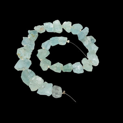 25 pcs Natural Aquamarine ,Center Drill Natural Rough Aquamarine Specimen Gemstone,  Aquamarine Crystal Rough Gemstone, SKU - BBI924