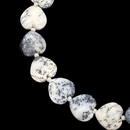 20 PCS Natural Dendrite Opal Heart Briolette Beads
