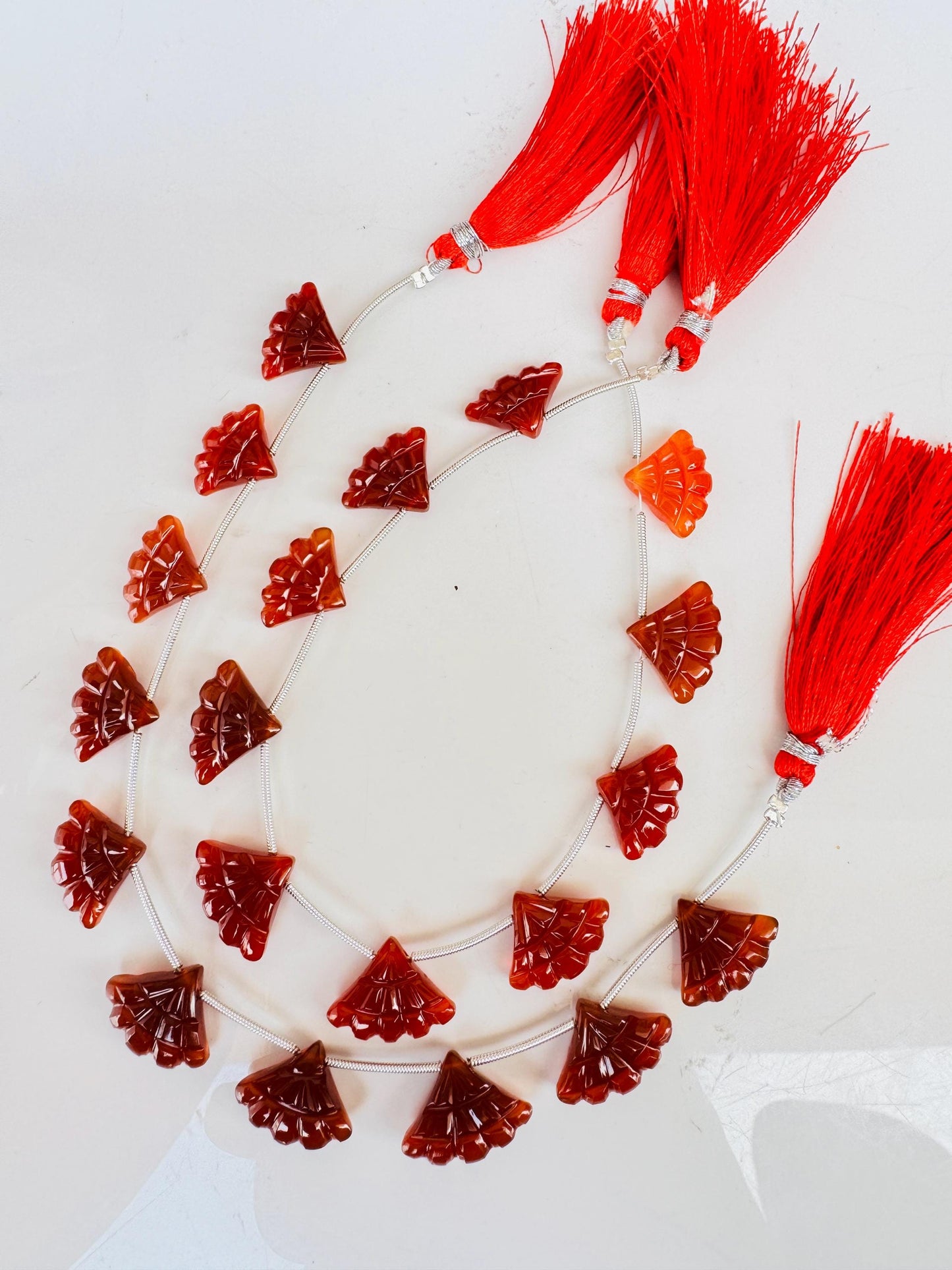 10 pcs Carnelian Triplet Tree Shape Briolette Beads 13x16x5mm for Jewelry Making