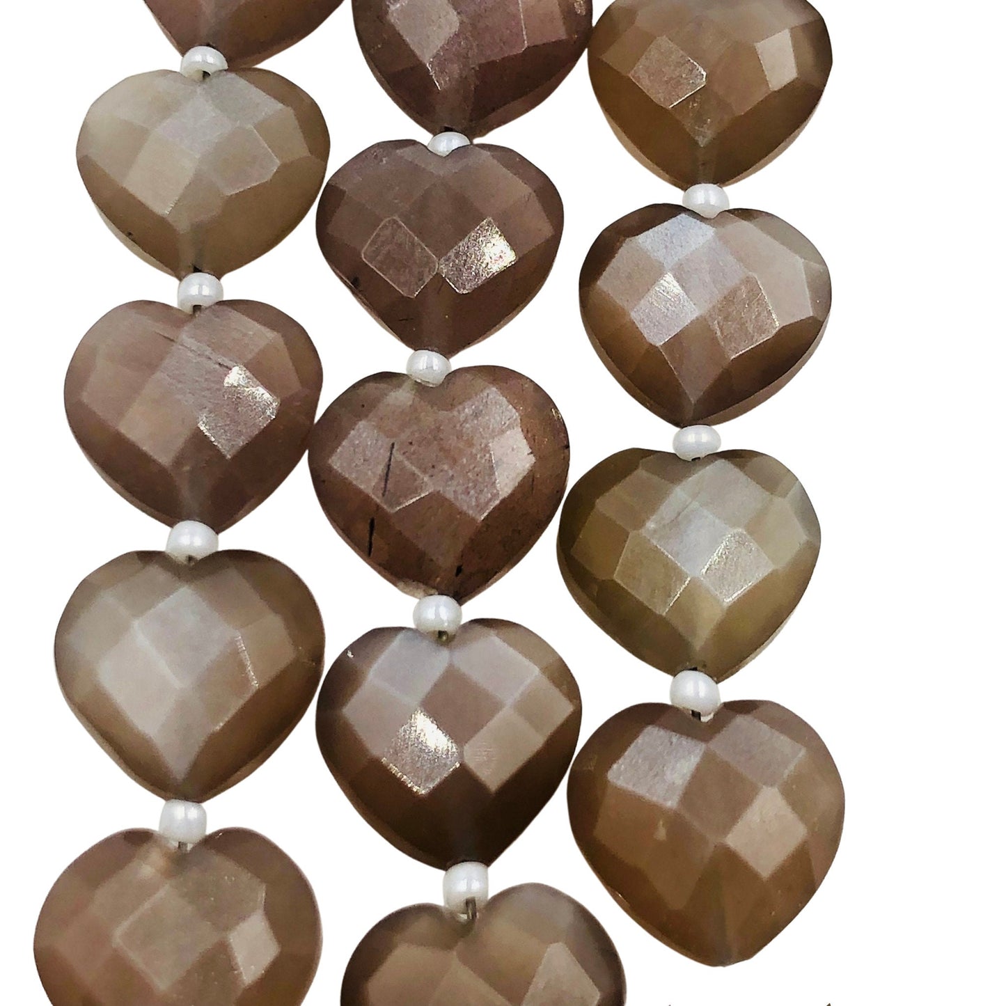 Natural Chocolate Moonstone Carved Heart Shape beads , Natural Gemstone Briolette Heart shape Beads , Beads For Jewelry Making , SKU - 1312