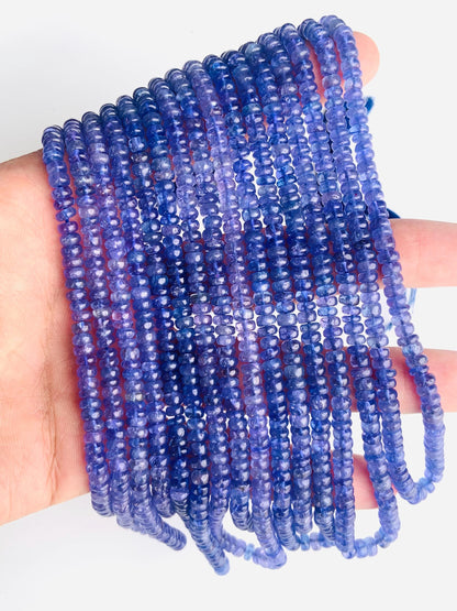 AAA Quality 16 Inch Natural Tanzanite Smooth Rondelle Beads | Jewelry Making