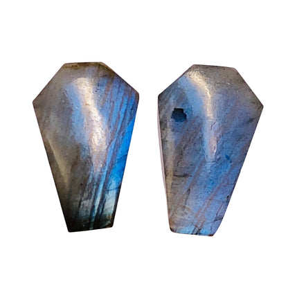 1 Pair Natural Labradorite Smooth Cut Coffin Shape Gemstone, Size 11X18mm, Matching Pair Briolette, Earring Making gemstone, SKU - BBI994