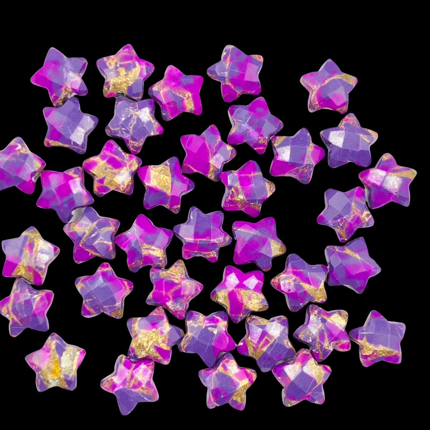2 Pieces Purple Copper Turquoise Faceted Star Shape Gemstone, Size 10mm, Hand Carved Briolette, Loose Gemstone For Jewelry Making. BBI137