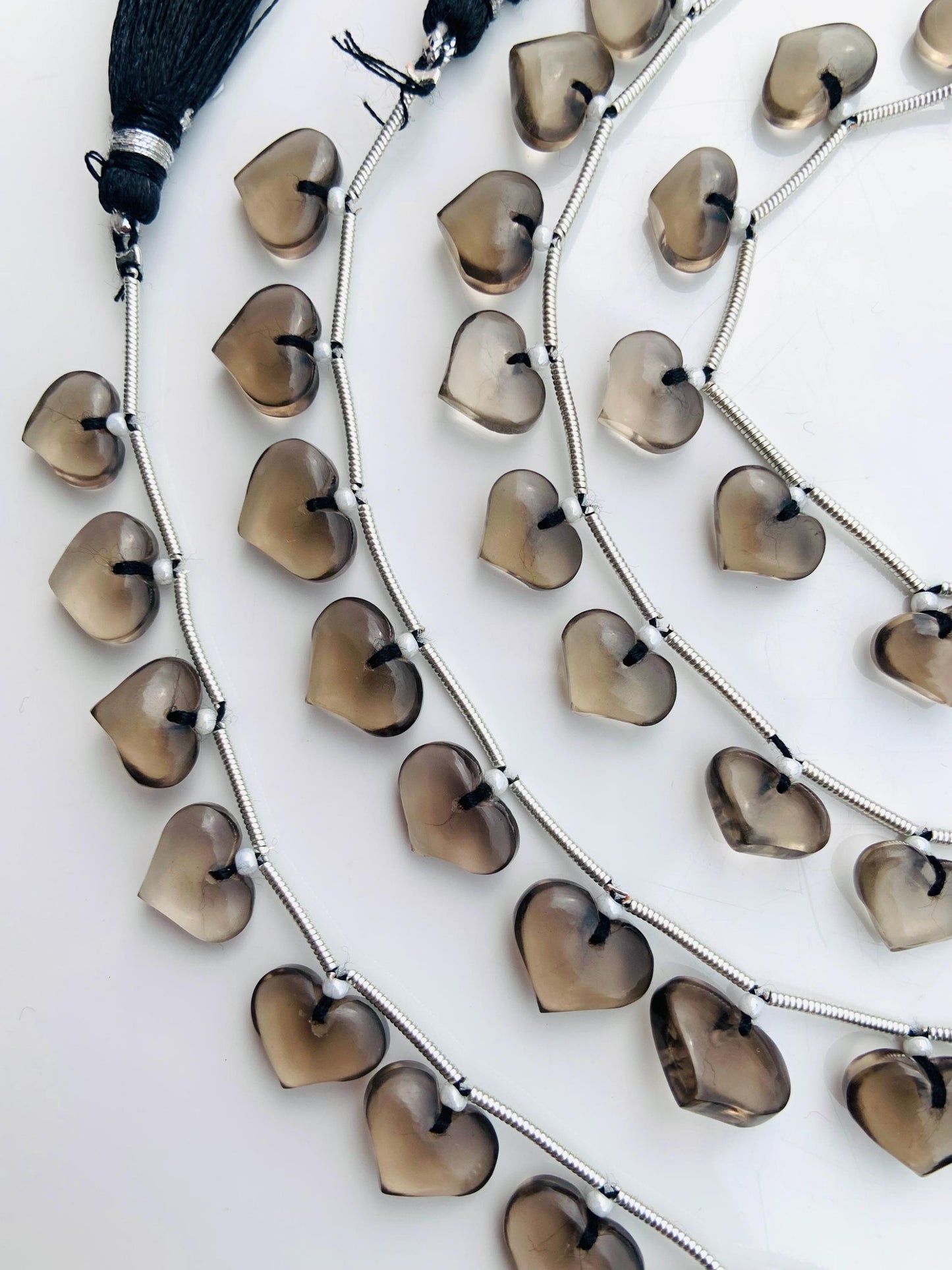 10 Pcs Natural Smoky Quartz smooth heart shape face drill gemstone Fancy shape Briolette gemstone bead for jewelry Size 8x10x5 gift for her