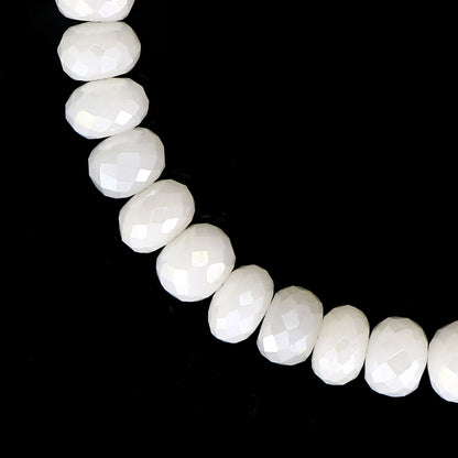 Silverite Faceted Roundel Shape Beads ,Silverite Roundel,Silverite Facetted Beads,Genuine Silverite Beads Jewelry supplies , 8mm SKU-BBI2051