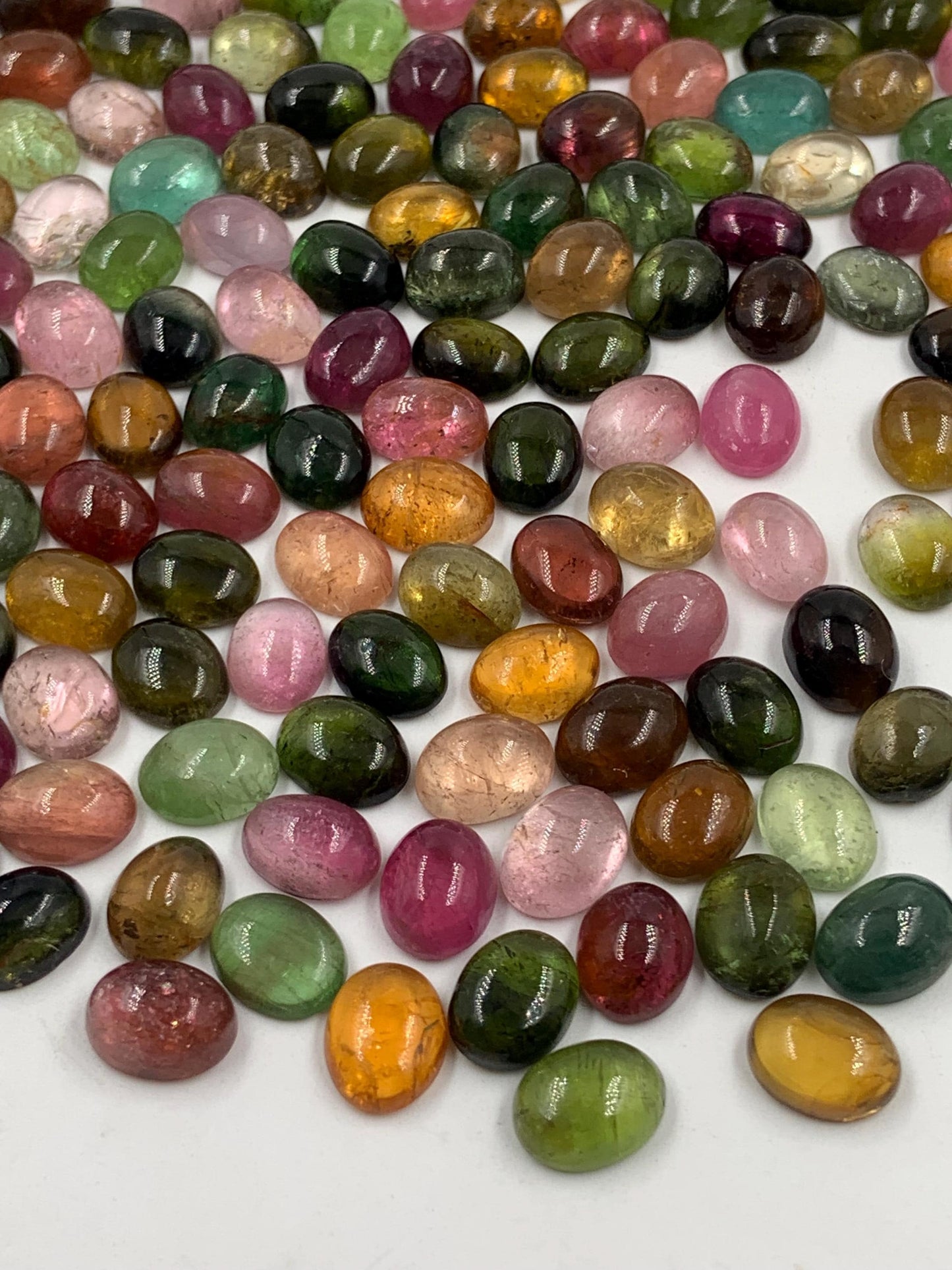 Natural Multi Tourmaline Smooth Oval Gemstone Cabochon, CALIBRATED Loose Stone Cab, Oval Jewelry Making Cabochons Semi Precious Cabochons