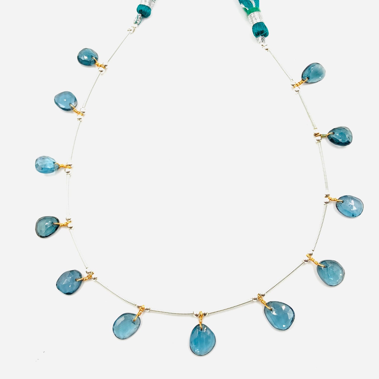 Natural Blue Kyanite Rose Cut Cabochons | Free Form Faceted Flat Back Gemstones