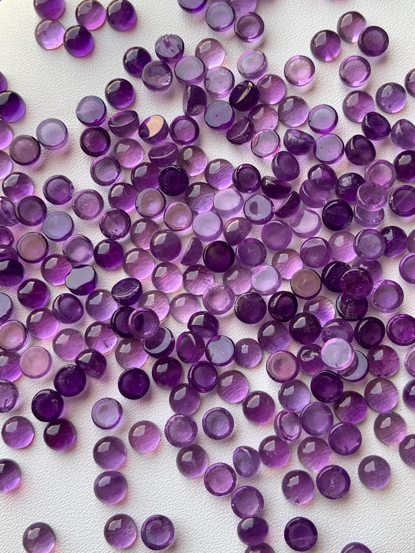 Natural Amethyst Smooth Round Gemstone Cabochon, CALIBRATED Loose Stone Cab, Round Jewelry Making Cabochons Semi Precious Cabochon for ring
