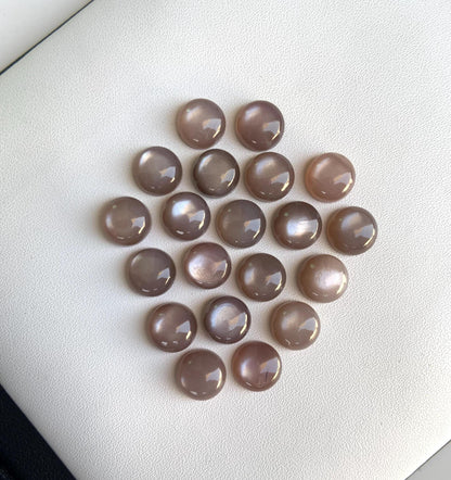 Natural Chocolate Moonstone Smooth Round Gemstone Cabochon, CALIBRATED Loose Stone Cab, Round Jewelry Making Cabochon Semi Precious Cabochon