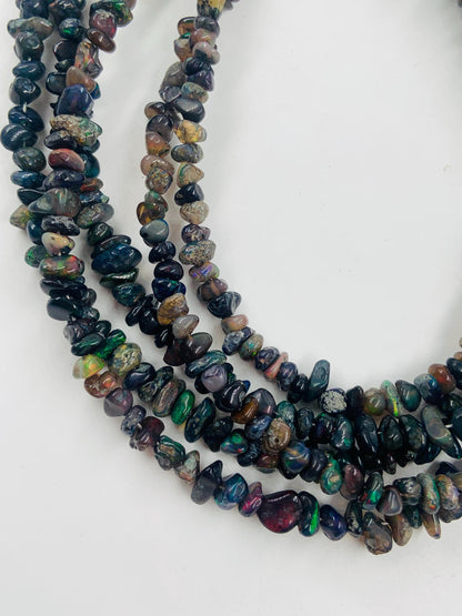 Natural Ethiopian Opal Smooth Uncut Chips Raw Gemstone Beads 16 Inches Strand Diy beads Ethiopian Opal Uncut Loose Beads For Jewelry Making