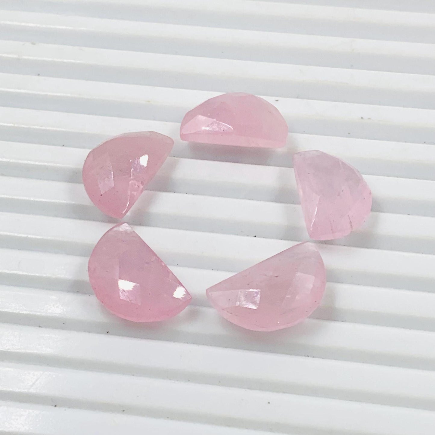 2 Pieces Natural Morganite Faceted D' Shape Gemstone, Size 10mmx16mm, Half Moon Shape Gemstone Briolette, Semi circle D for jewelry making