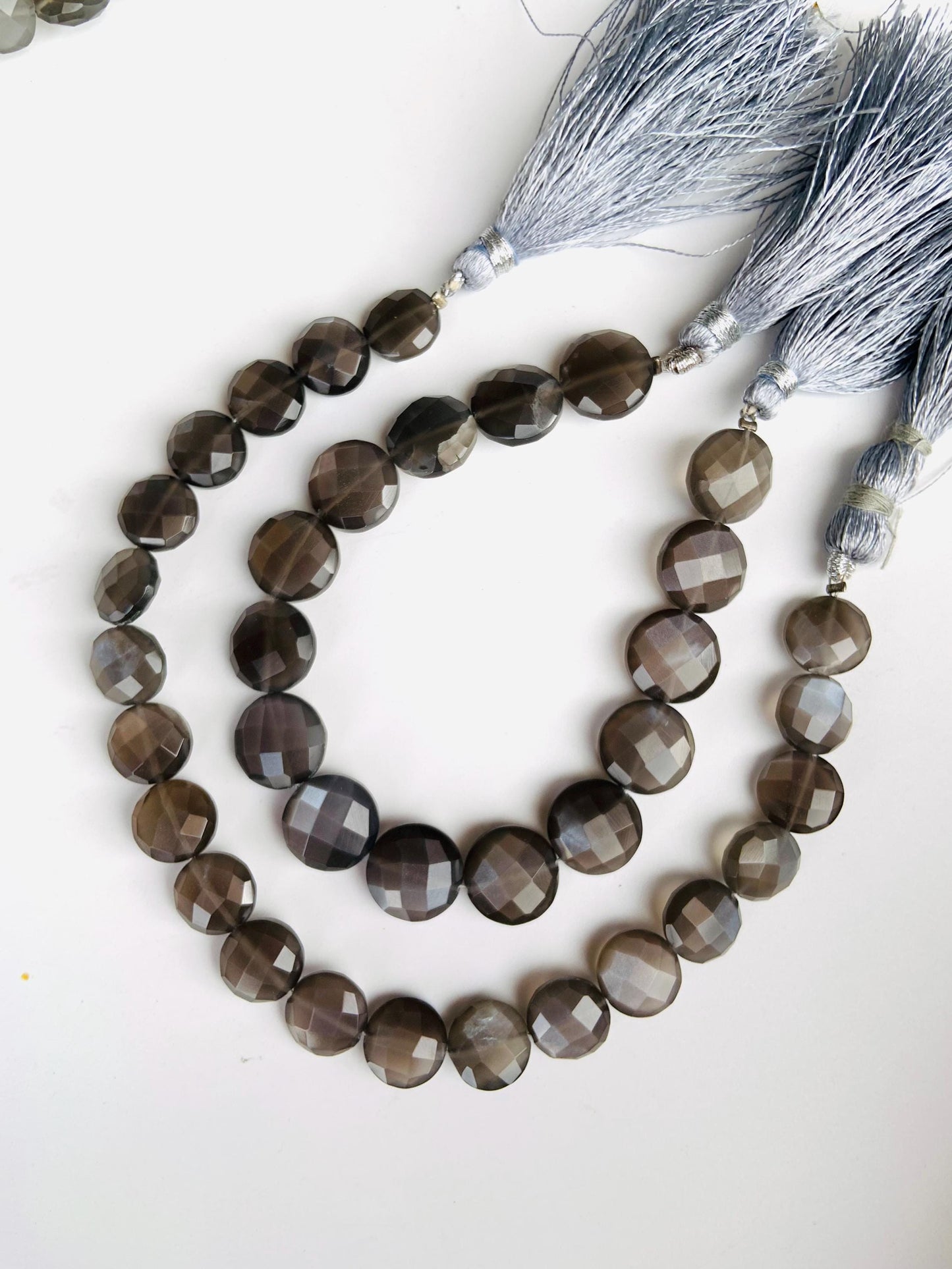 Natural Grey moonstone Faceted round Shape Gemstone Center drill round beads for Jewelry Making Square shape gemstone gift for her Size 10mm