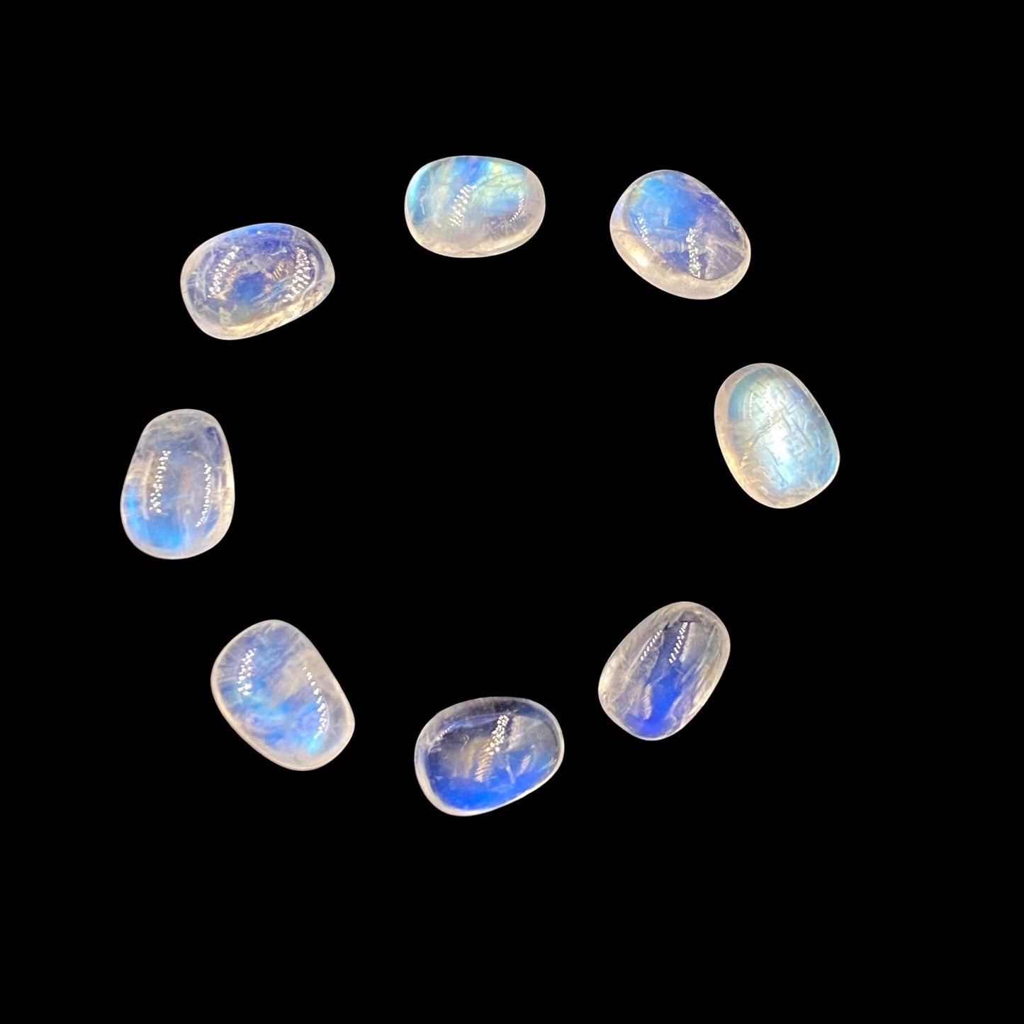 14 Pieces AAA Quality Natural White Rainbow Smooth Organic Oval  Gemstone , Blue Flashy Beads , Beads For Jewelry ,   SKU - 202