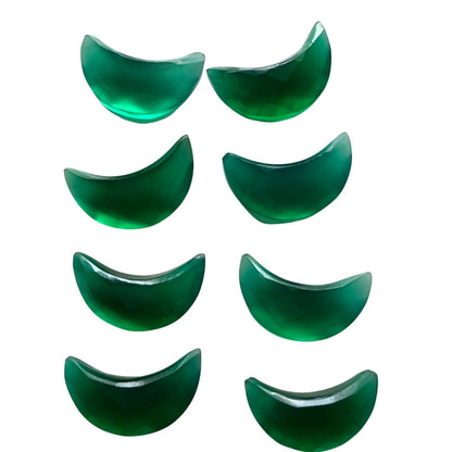 2 Pieces Natural Green Onyx gemstone, Crescent moon shape gemstone, carving gemstone, natural gemstone, moon shape gemstone, size 7x16 mm