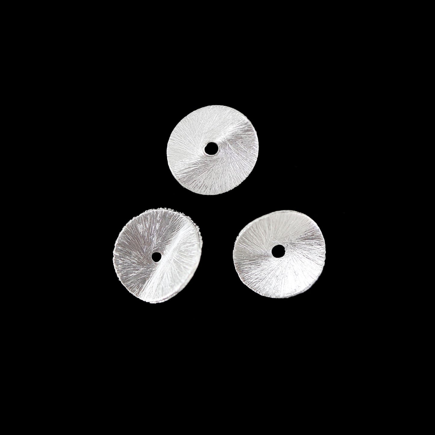 12mm - 20 Pieces Silver Wavy Disk Spacer Beads, Brushed Gold Plated Disc Spacers For Jewelry Making, Heishi Spacers Bulk