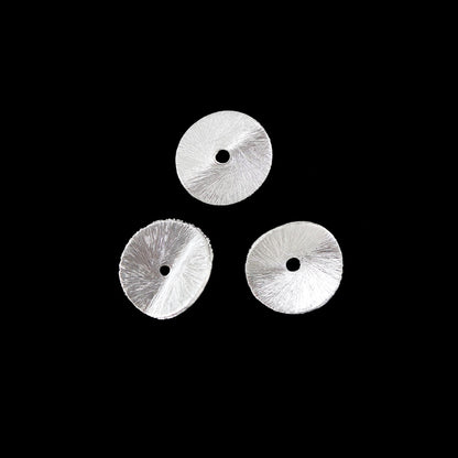 12mm - 20 Pieces Silver Wavy Disk Spacer Beads, Brushed Gold Plated Disc Spacers For Jewelry Making, Heishi Spacers Bulk