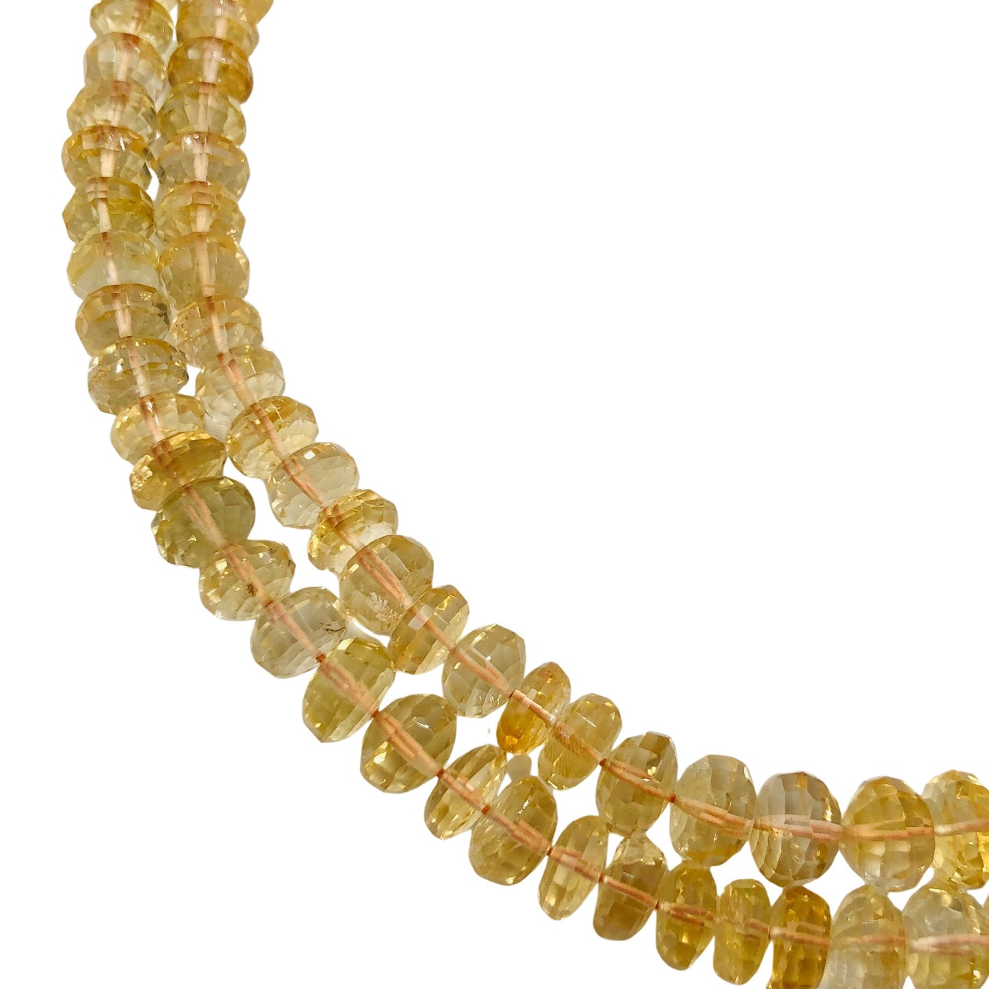 AAA Natural Citrine Faceted Rondelle Beads 6–8mm | Hand Cut Gemstone Rondelles