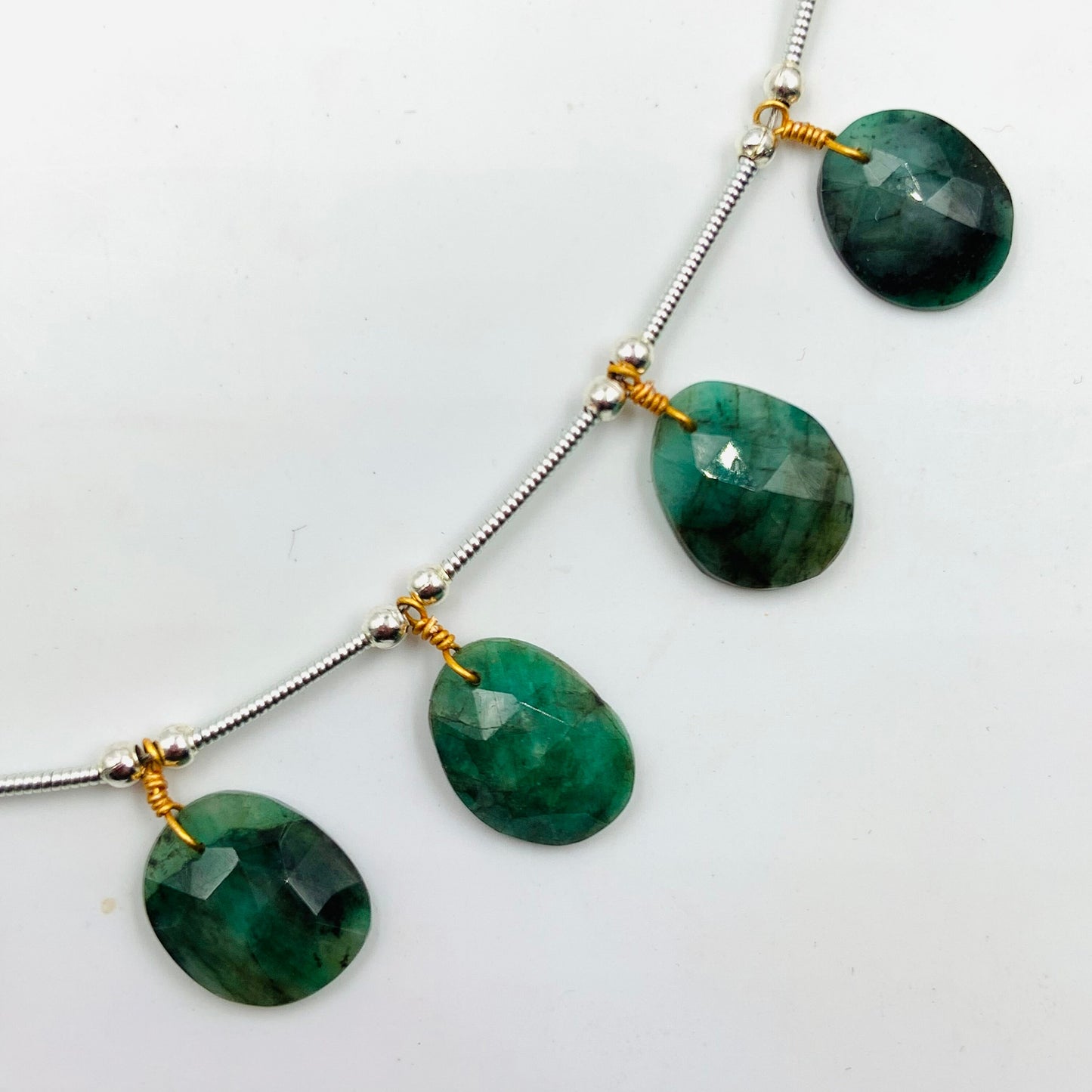 8 Pieces Natural Emerald Rose Cut Slices Cabochons , Free Form Shape Cabochon, Faceted Rose Cut Flat Back Cabochons, Cut Stones Cabochons.