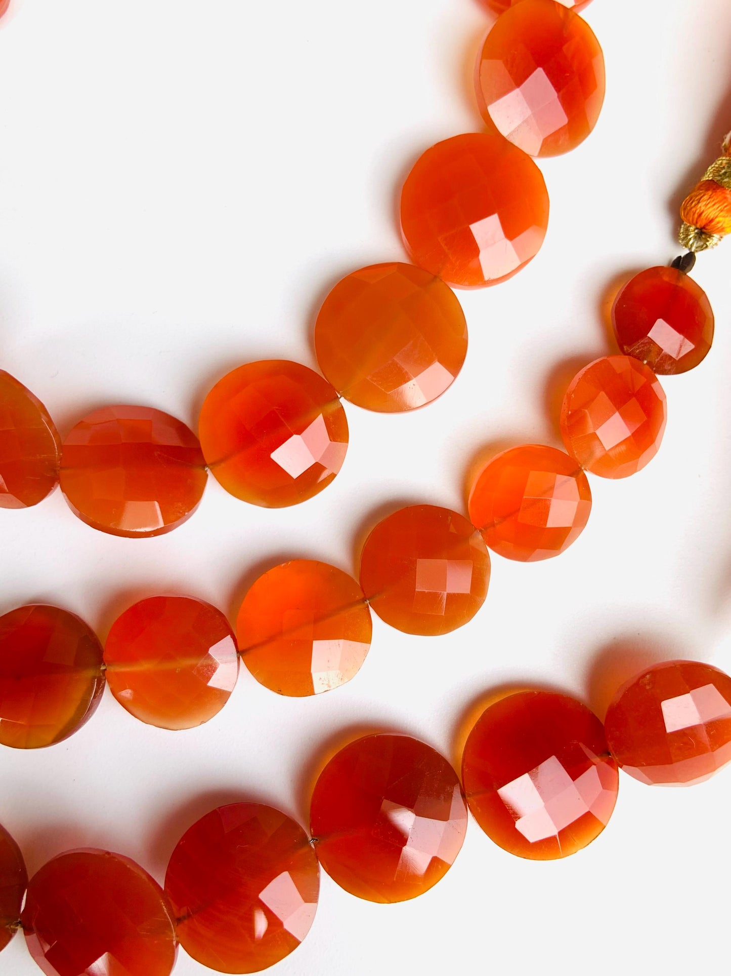 Natural Carnelian Faceted Round Beads 12-14mm – 15 Pcs for Jewelry Making