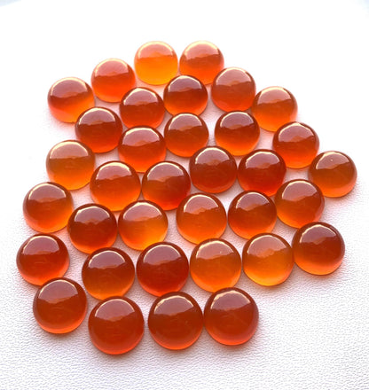 Natural Carnelian Smooth Round Gemstone Cabochon, CALIBRATED Loose Stone Cab, Round Jewelry Making Cabochon Semi Precious Cabochon for rings