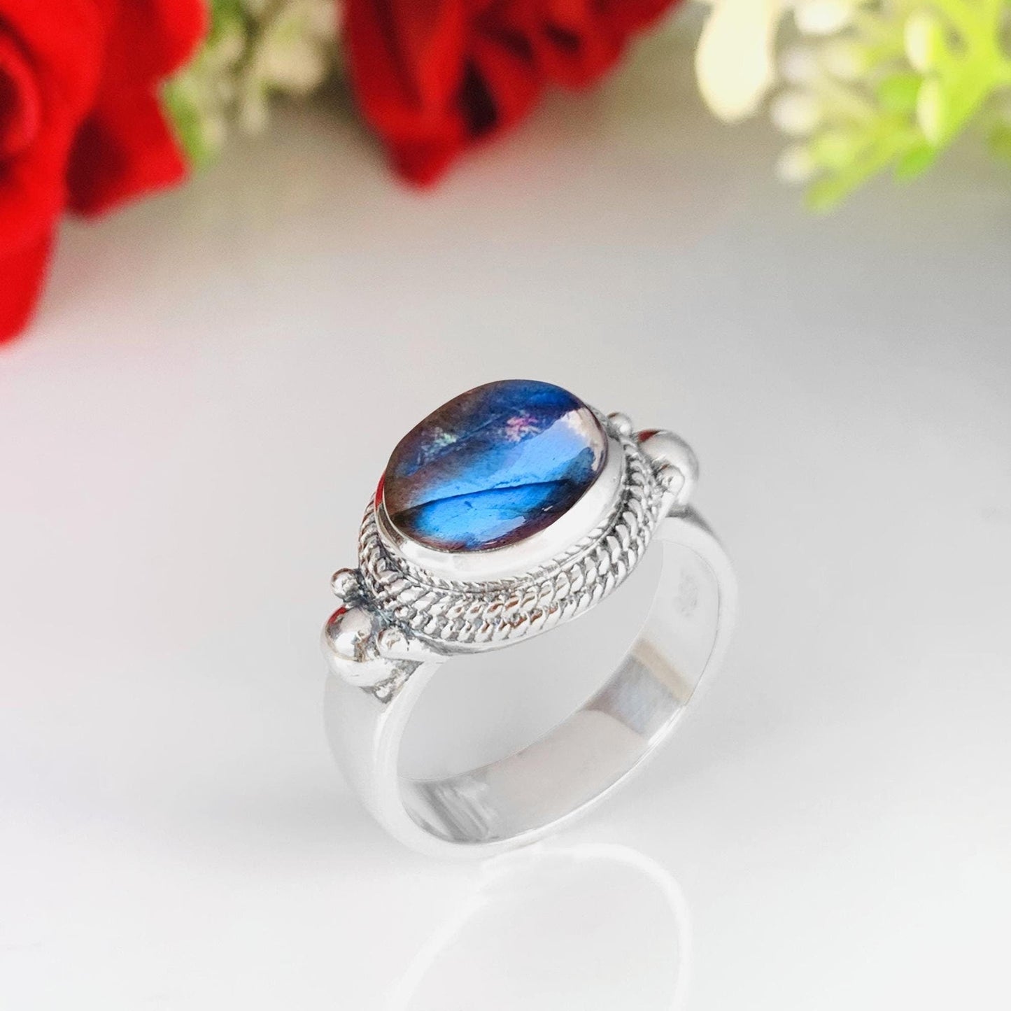 Boho Labradorite Statement Ring – 925 Sterling Silver Jewelry - BeadsBoatInc